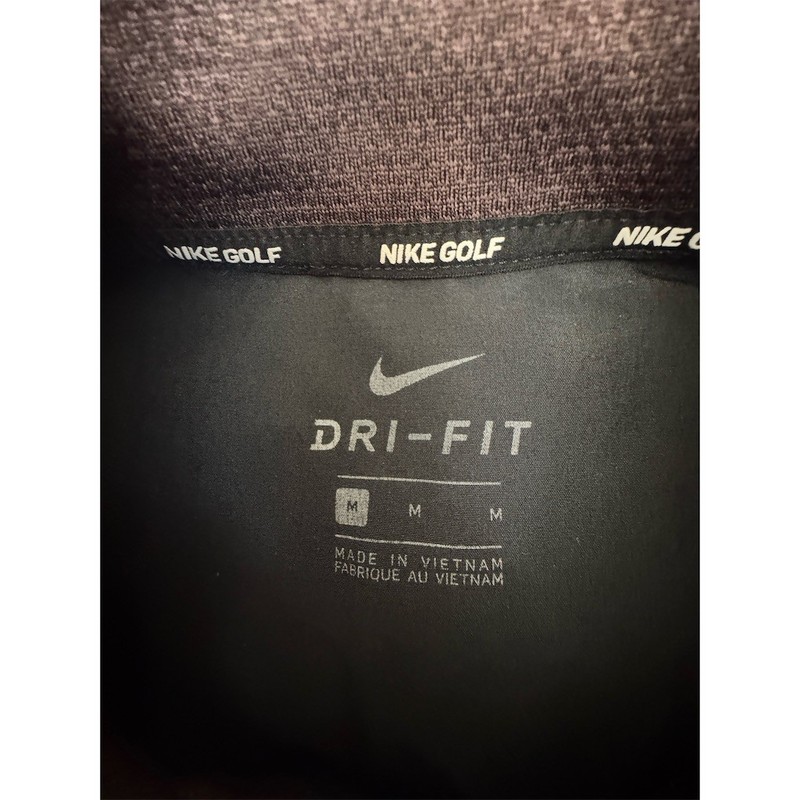Nike Golf Dri-FIT Pullover Mens Size M 1/4 Zip Mock Neck Burgundy Black gallery