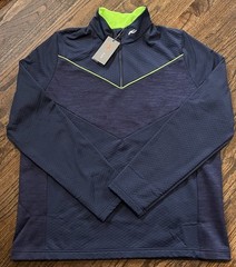 NWT KJUS Damon Midlayer Half-Zip Men’s M 50 Blue Polyester Wool Golf Pullover
