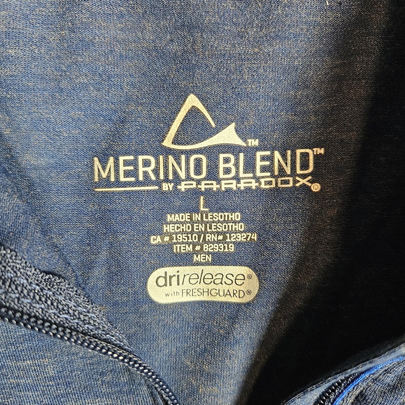 Paradox Men's L Large Merino Blend drirelease 1/4 Zip Mock Neck Activewear Top gallery