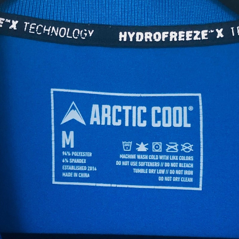 Artic Cool Performance Shirt Blue Moisture Wick UPF Outdoors Activewear Mens M gallery
