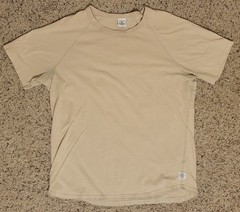 Reigning Champ Men’s Activewear T-Shirt Size Large Tan Raglan Cotton Crew Neck