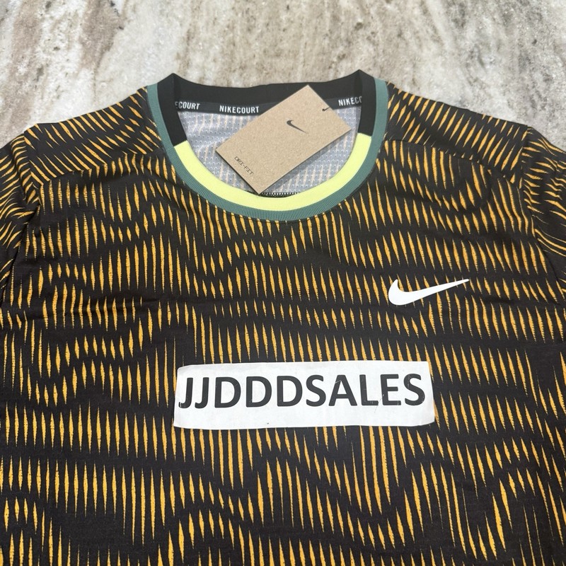 Nike Court Advantage Tennis Shirt Black Yellow FD5322-010 Men’s Sz Large NWT gallery
