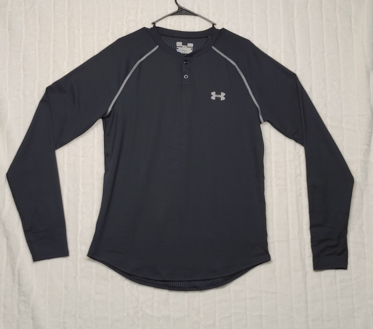 Under Armour Mens Large ColdGear Infrared Henley Long Sleeve Shirt L Thermal Bas gallery