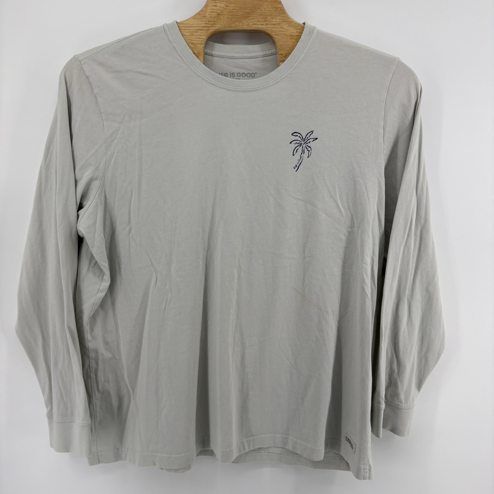 Life is Good Active Men's XXXLarge White Palm Tree Long Sleeve T-Shirt gallery