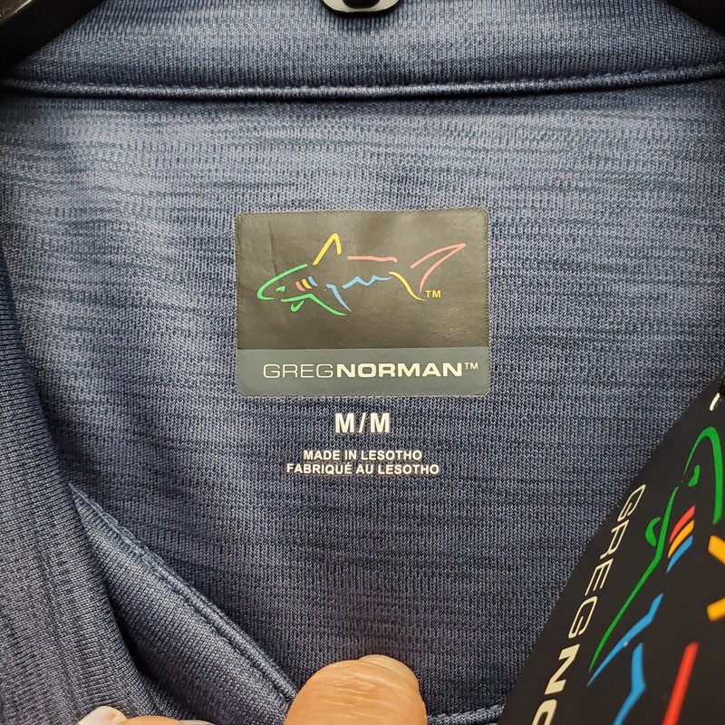 Greg Norman Cedar Hill Activewear Shirt Men Medium Blue Golf Performance 1/4 Zip gallery