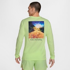 Nike Trail Dri-Fit Long-Sleeve T-Shirt Lime Green Men’s Size Large HJ3601-701