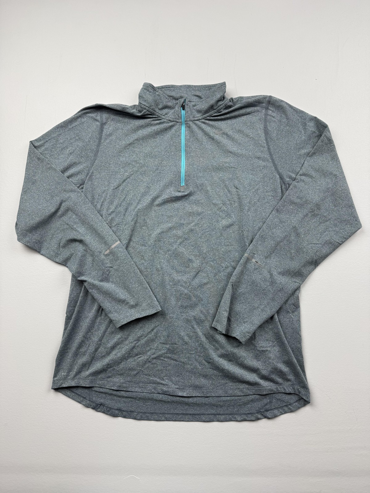 Nike Dri-FIT Pullover Mens Large Gray Long Sleeve Quarter Zip Running Top gallery