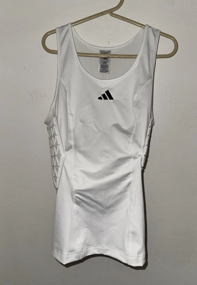 NWT Adidas Men's Padded Compression White Tank Top Size 2XL Basketball $80