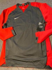 NIKE BASEBALL THERMA SEMI-SPHERE RED & D.GRAY PULLOVER SWEATSHIRT SIZE L MEN $85
