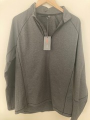 nwt KJUS Trace Midlayer Half-Zip Active Sweater Grey XL 54