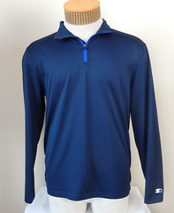 Starter Mens Dri-Star 1/4 Zip Pullover Size S 34/36Navy Athletic Exercise Shirt