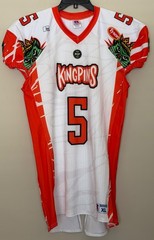 NWOT Fan Controlled Football Game Jersey Men’s Size XL Kingpins #5 White Orange