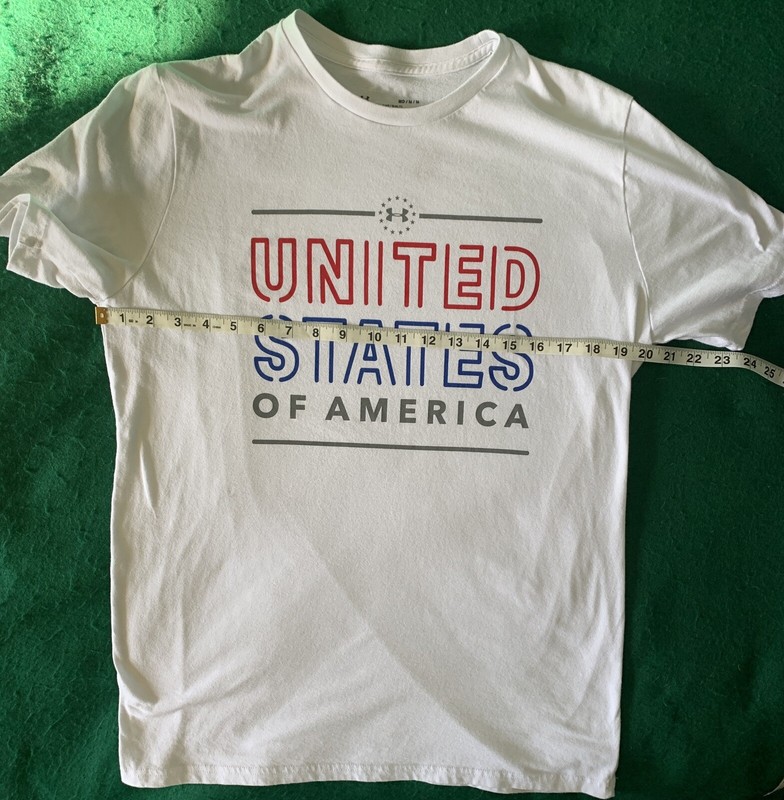 Under Armour Medium Loose United States Of America USA White T-shirt Tee gallery