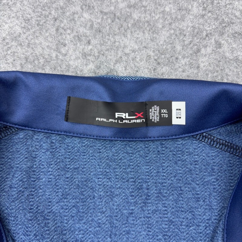 RLX Ralph Lauren Pullover Mens 2XL Blue Herringbone 1/4 Zip Golf Performance Top gallery