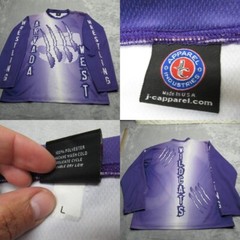 Arvada Wrestling Shirt Mens Large JC Apparel Purple Long Sleeve Made In USA