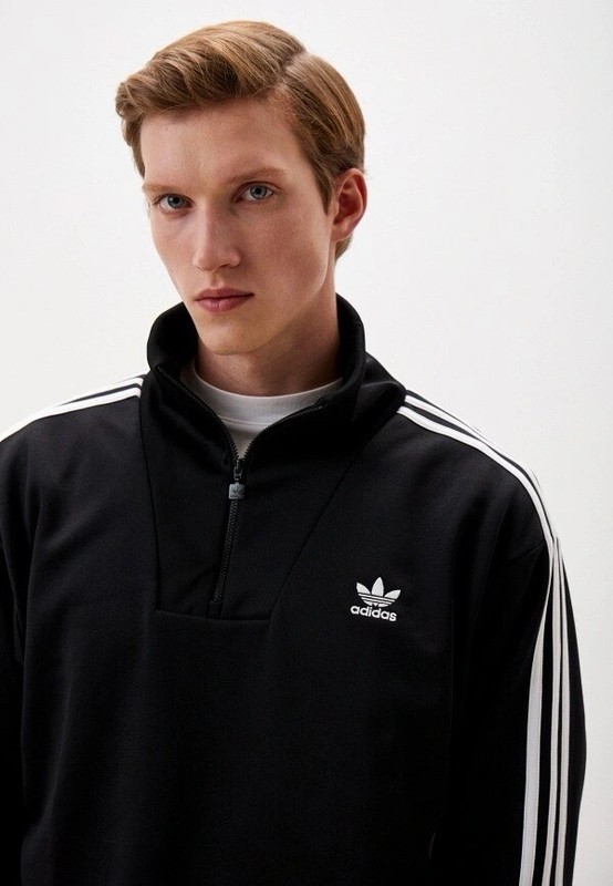 Adidas Adicolor Size Large Mens Black Funnel Neck Track Pullover Top gallery