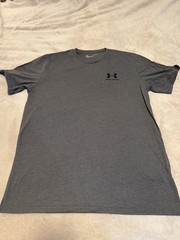 EUC Men’s Under Armour US Sportstyle LC SS Shirt Gray Large Cotton/polyester