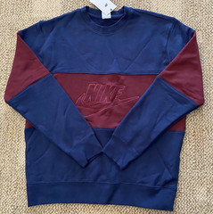 Nike Club Sweatshirt Shirt French Terry Crew Color-Blocked FB7848-410 Men’s M