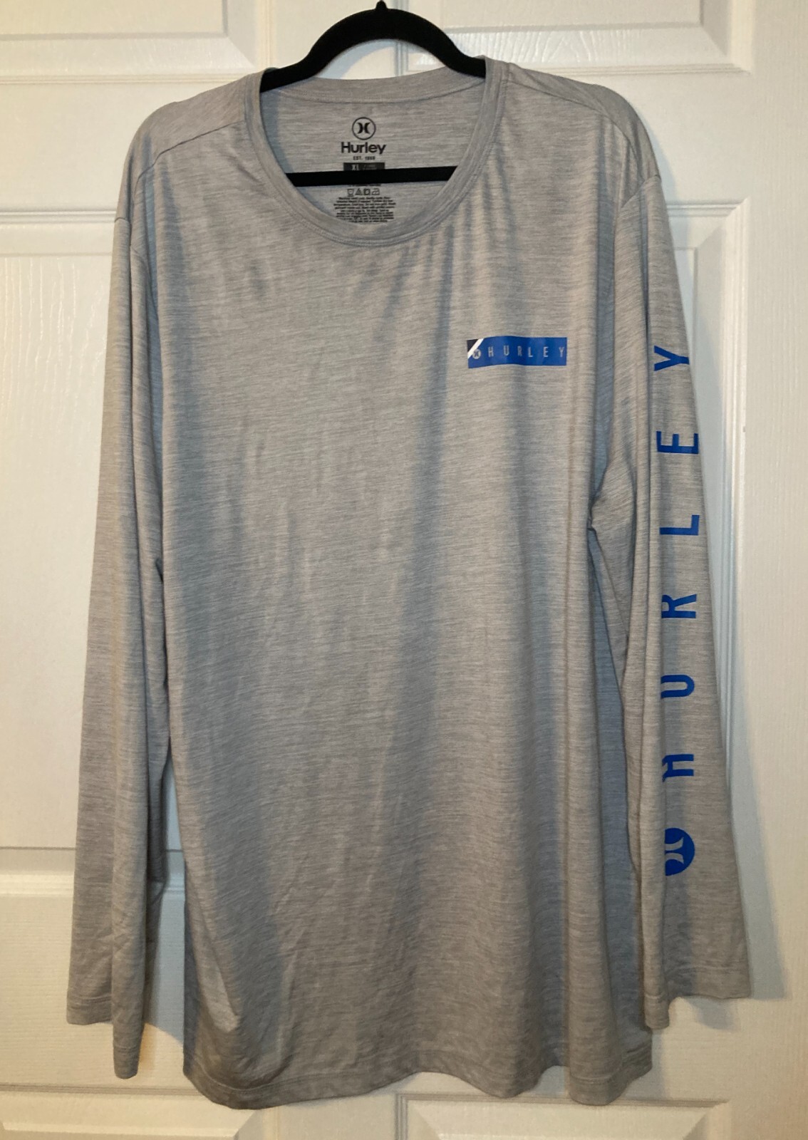 Hurley Men's Gray Long Sleeve Graphic Rash Guard/Athletic Shirt - Size XL gallery