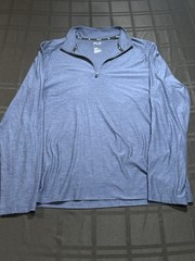 FLX Men’s 1/4 Zip Long Sleeve Mock Neck Pullover Shirt Blue Size L Very Soft