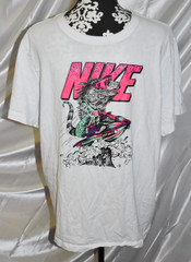Nike JDI Graphic Tee T Shirt Men’s Size XL White 90’s Iguana Jet Ski Neon