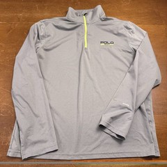 Polo Ralph Lauren Sweater Mens Large Gray 1/4 Zip Pullover Performance Golf
