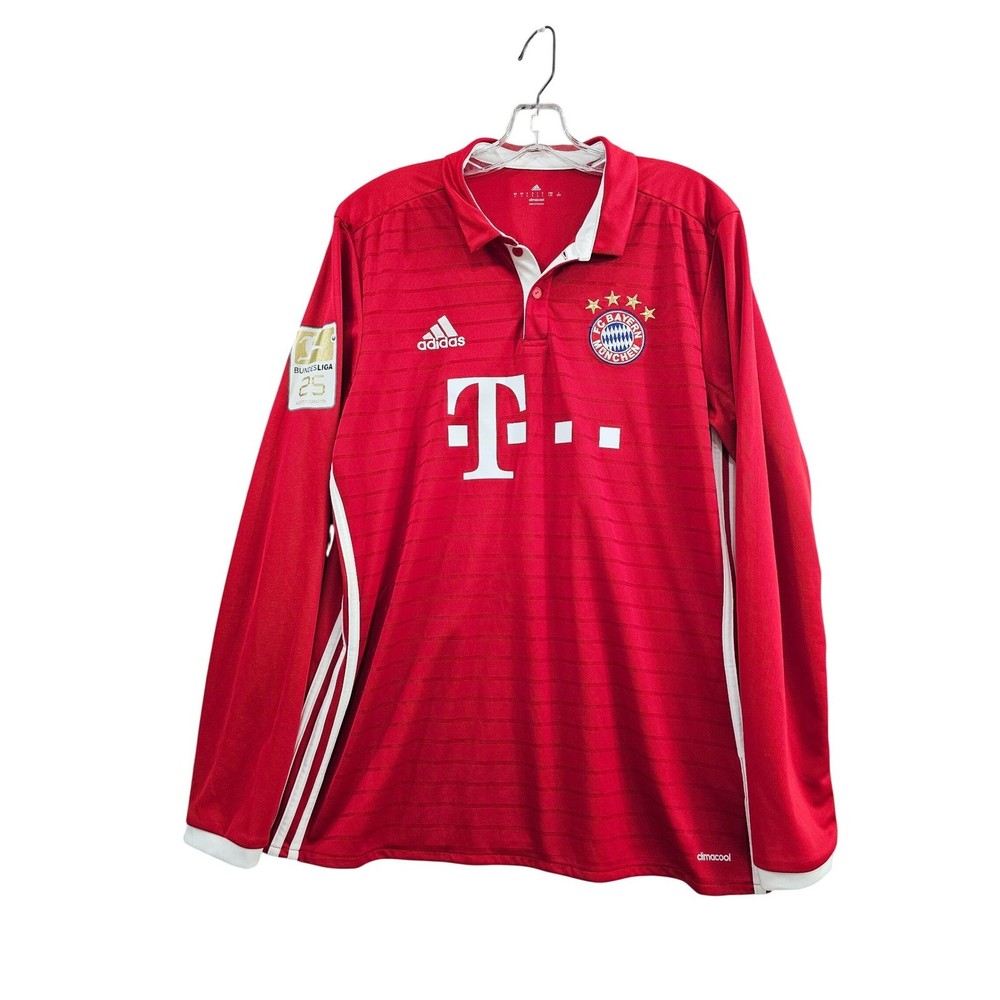 Adidas Bayern Munchen Vidal home Jersey Large Red Long Sleeve Bundesliga Soccer