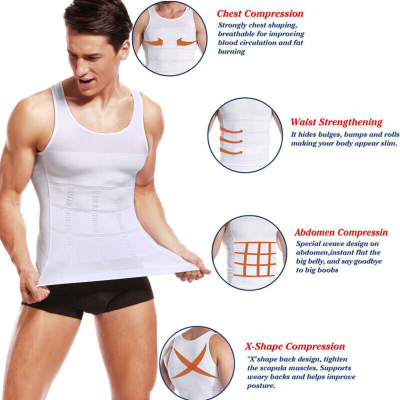 Men Slimming Tops Body Shaper Posture Corrector Vest Abdomen Compression T-Shirt gallery