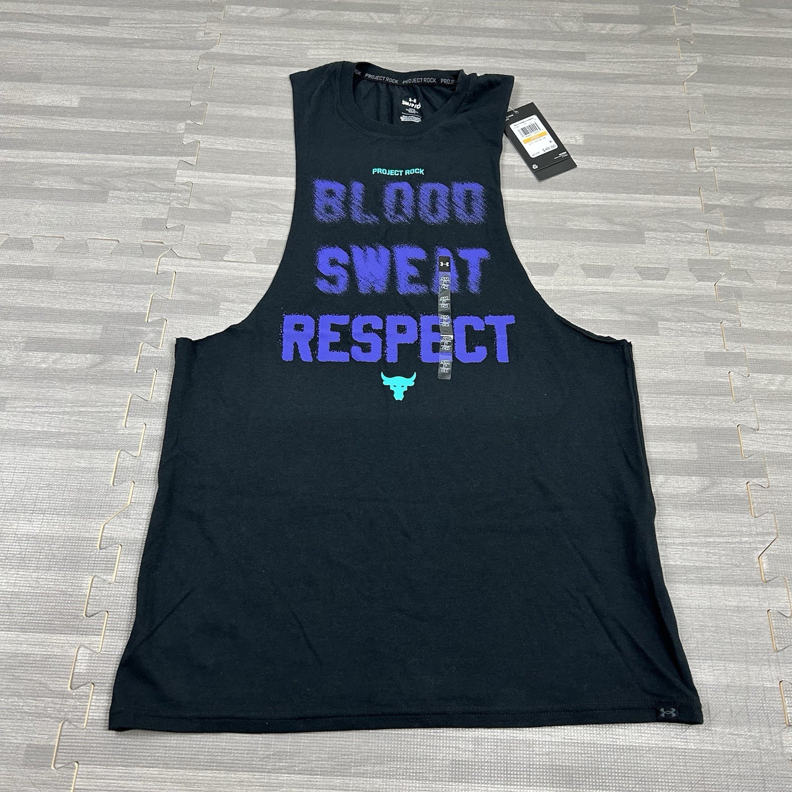 Under Armour Project Rock BSR Mens Size Small 1379841 Tank Top Shirt Black $40 gallery