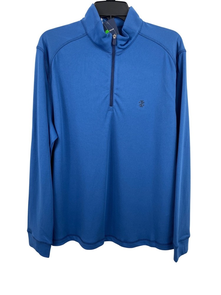 Izod Golf Swingflex Elite Quick-Dry Blue 1/4-Zip Pullover Mens Size M