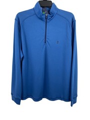 Izod Golf Swingflex Elite Quick-Dry Blue 1/4-Zip Pullover Mens Size M