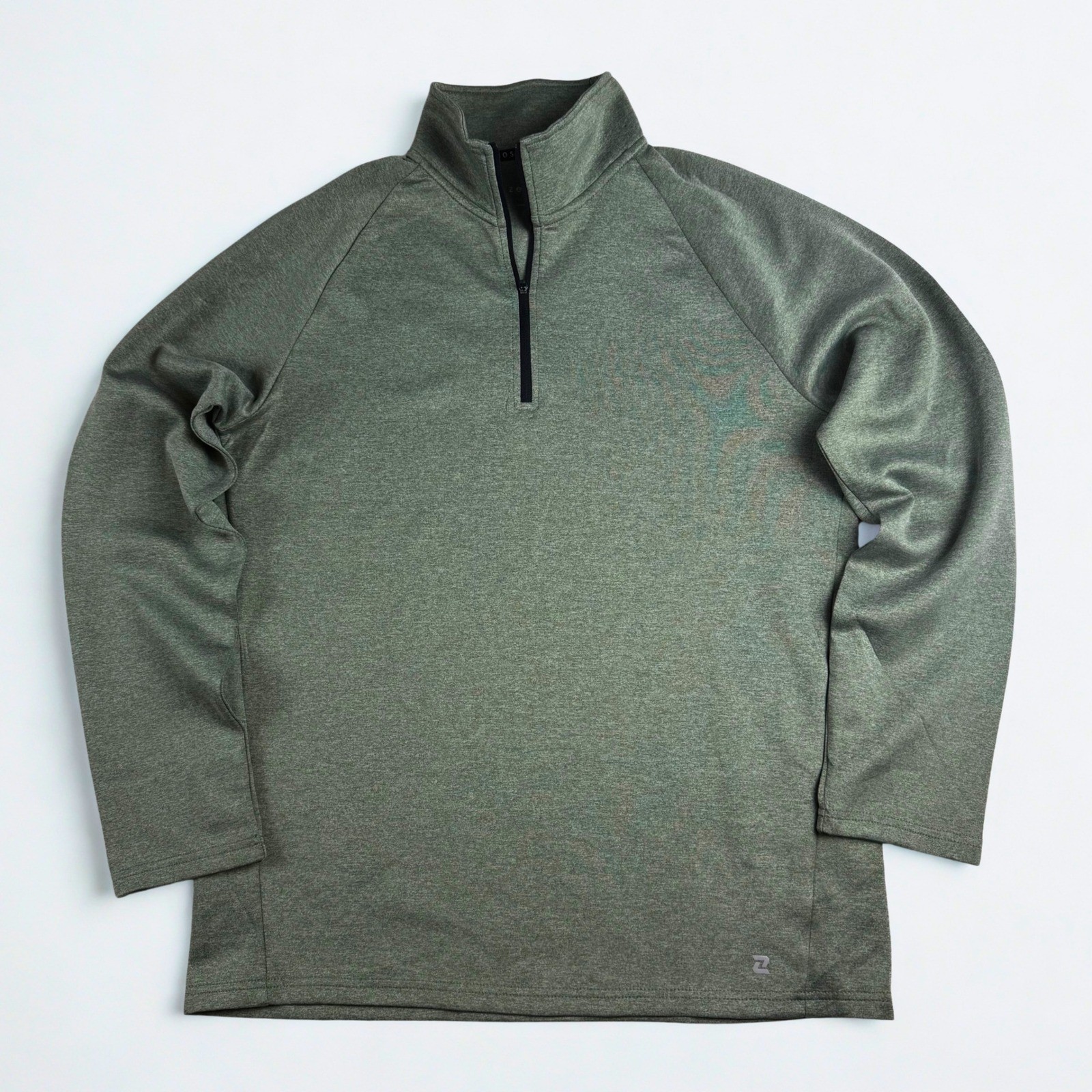 Zelos Quarter Zip Pullover Mens Small Green Heathered Reflective Performance Top gallery