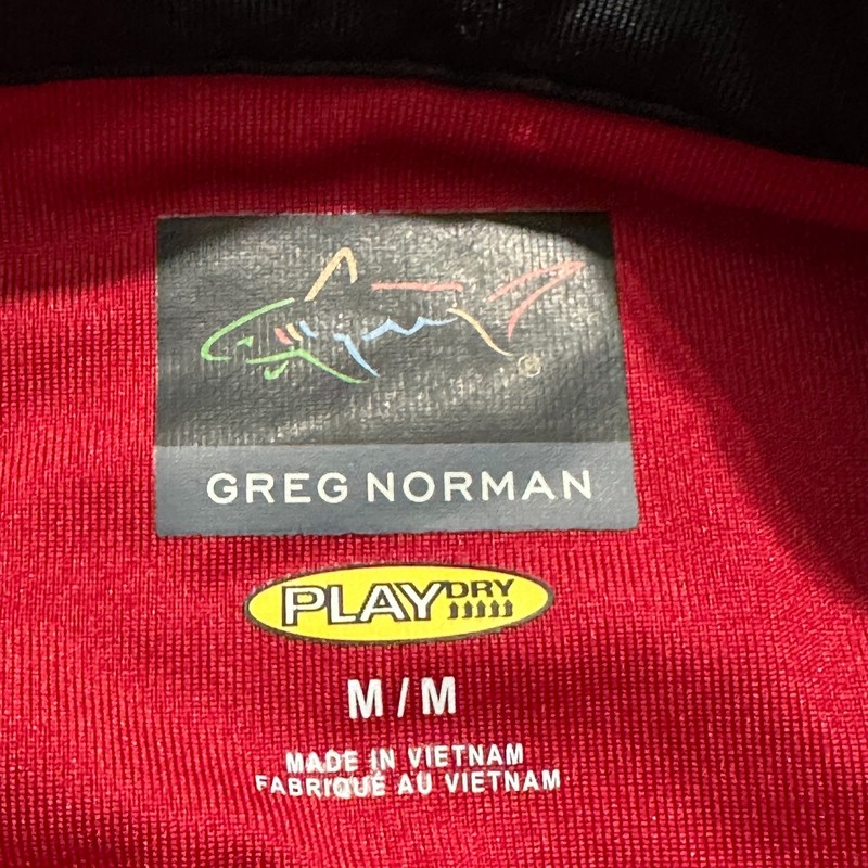 Greg Norman Play Dry Mens Jacket Shirt Size M Medium Red 1/4 Zip Long Sleeve gallery