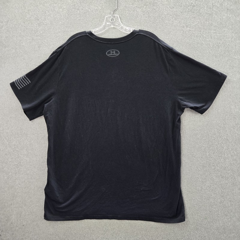 Under Armour Men Shirt 2XL Black United States Stars Heatgear Activewear Logo gallery