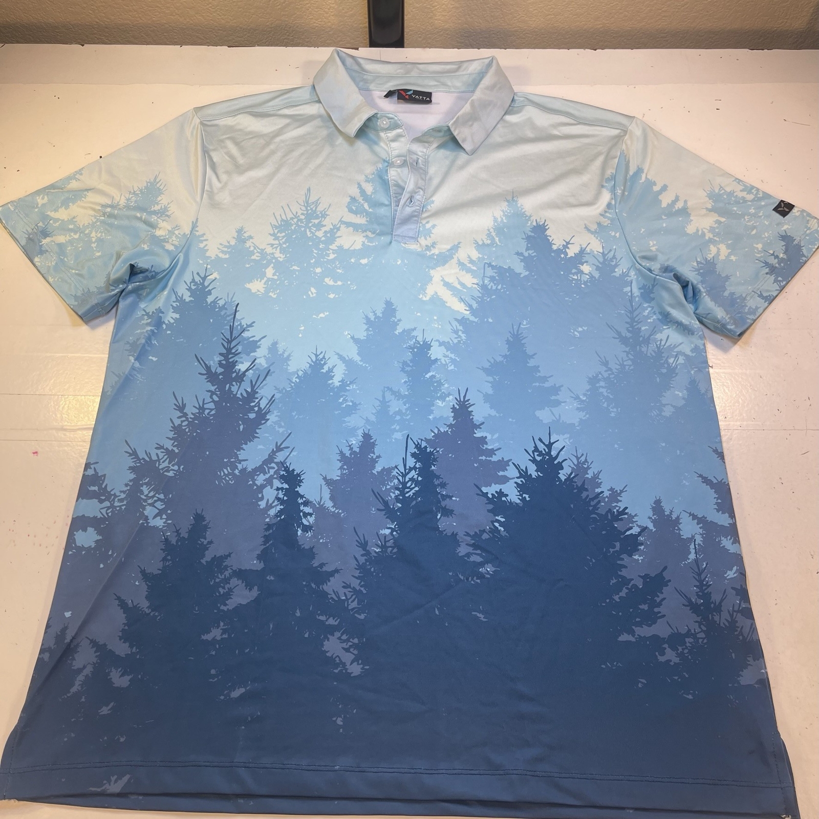 YATTA GOLF FOREST TREES OUTDOOR GOLF POLO SHIRT Mens XL All Over Print gallery
