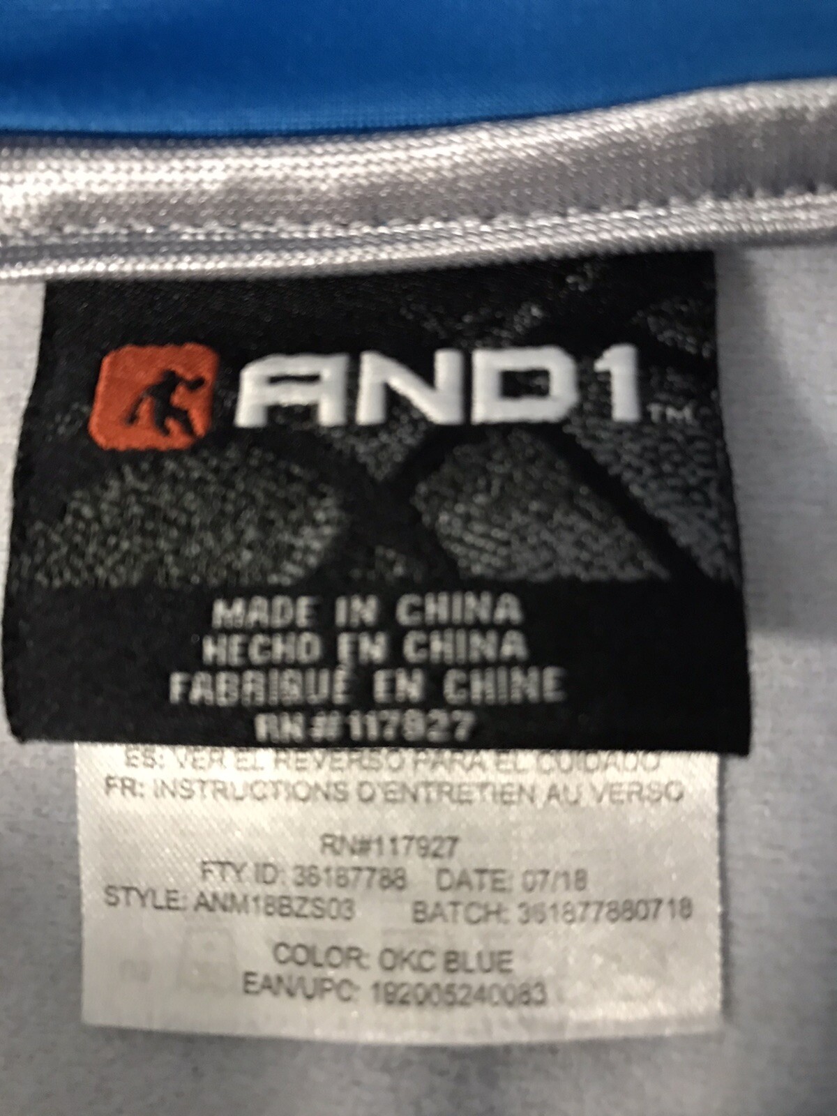 AND 1 Full Zip Jacket 2XL Blue gallery