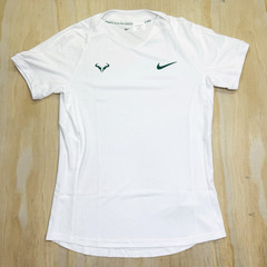 NWOT CUSTOM Nike Court Dri-Fit Rafael Nadal Tennis Mens WHITE GREEN FD5407-100