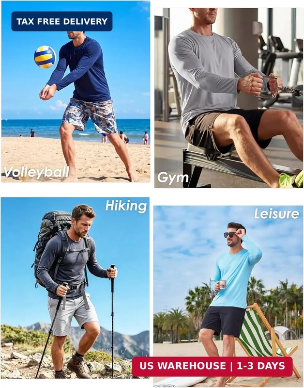 Boladeci Men's UPF 80+ Sun Shirts Long Sleeve Lightweight UV Protection SPF Shir gallery