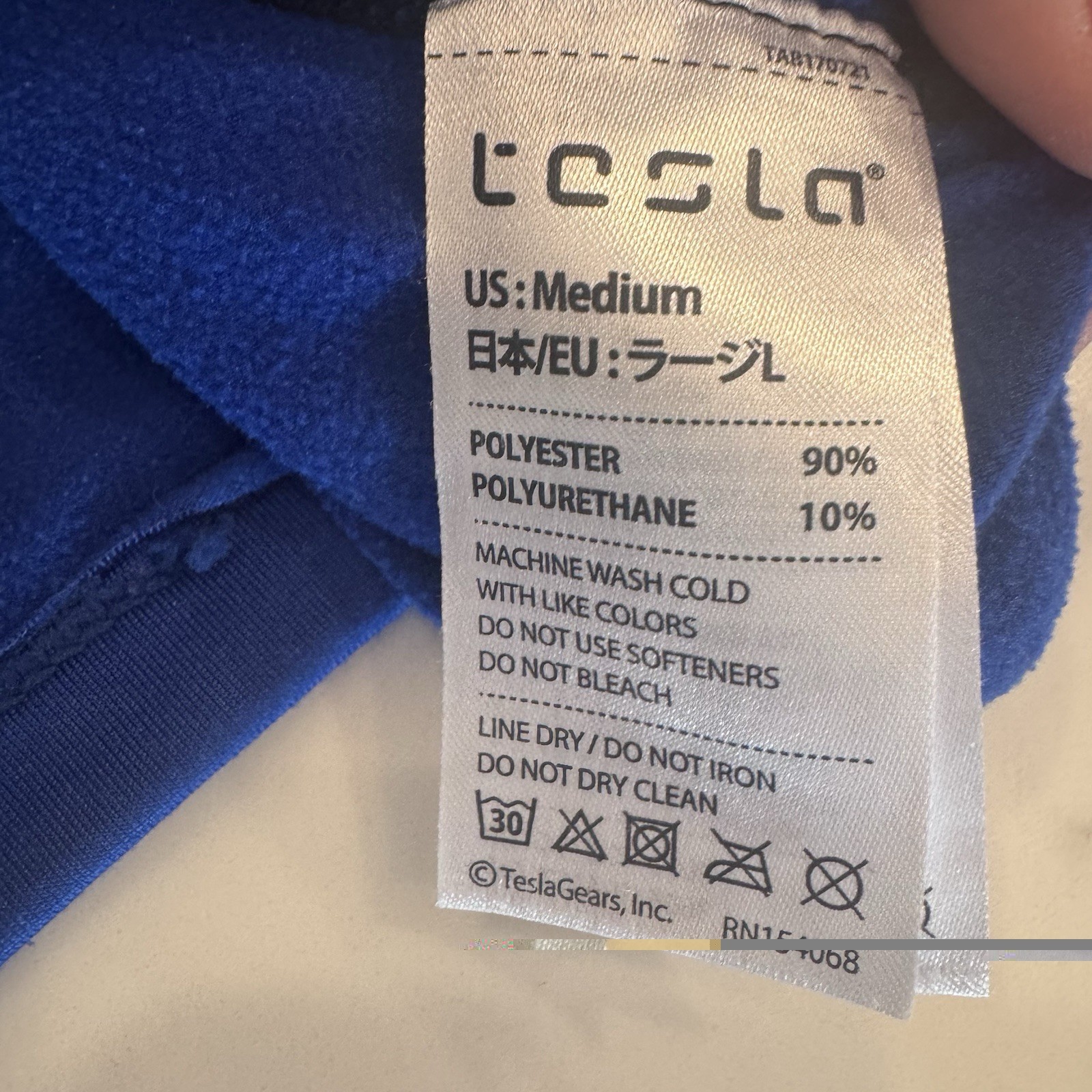 Tesla Performance Long Sleeve Shirt Men’s Size M Royal Blue& Black base Layer gallery