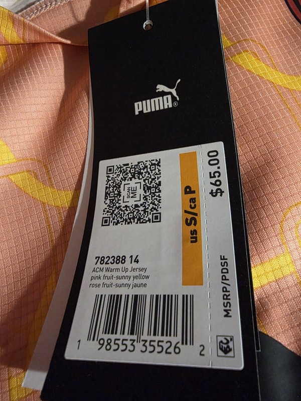 NWT Men's Puma 2025/26 AC Milan Warm Up Jersey - Small - Pink/Yellow gallery