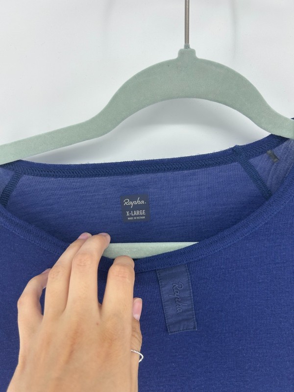 Rapha Merino Wool Base Layer Long Sleeve Shirt Men's XL Navy Blue Crew Neck gallery