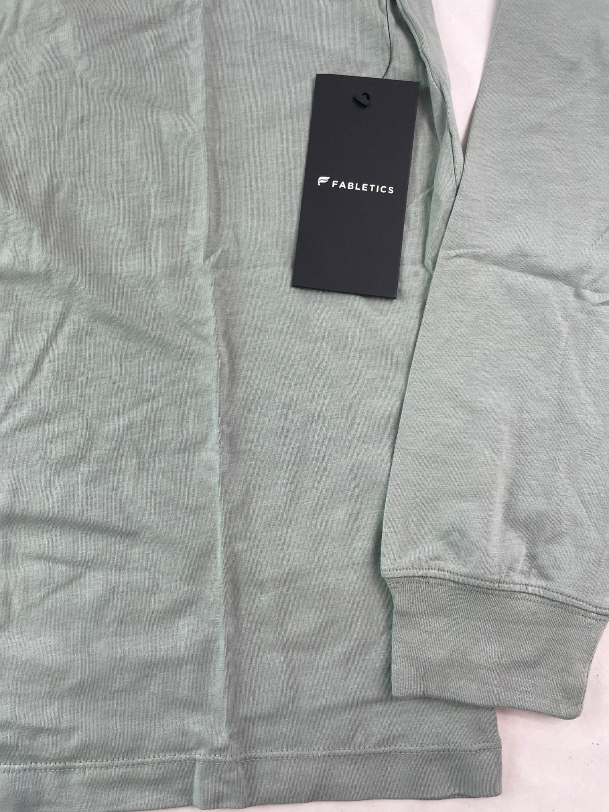 Fabletics 24/7 Long Sleeve Tee Sage Grey Men's Size Small Cottom Modal NWT gallery