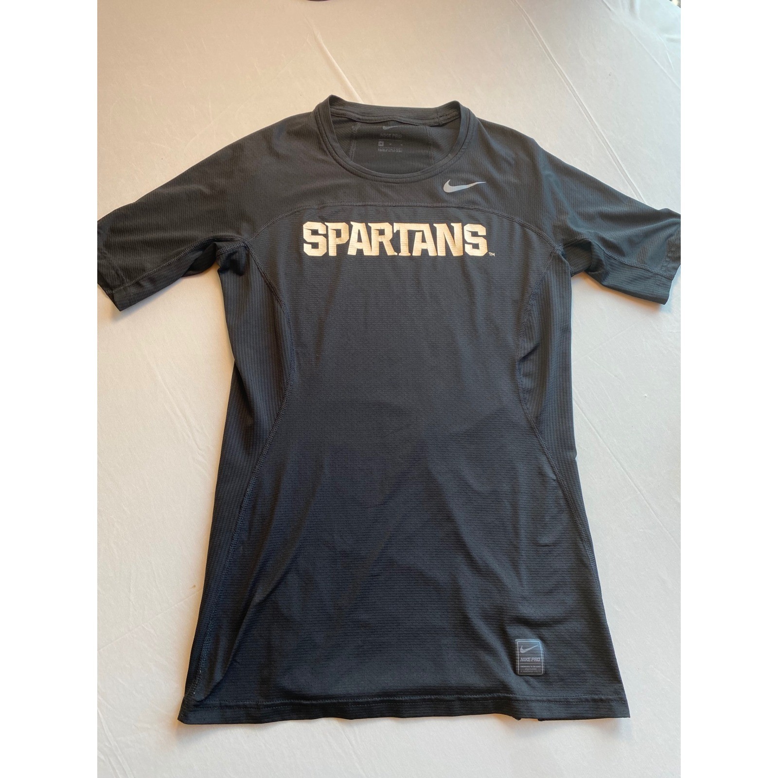 Nike Pro Mens Spartans Compression Shirt Black Short Sleeve Training M gallery