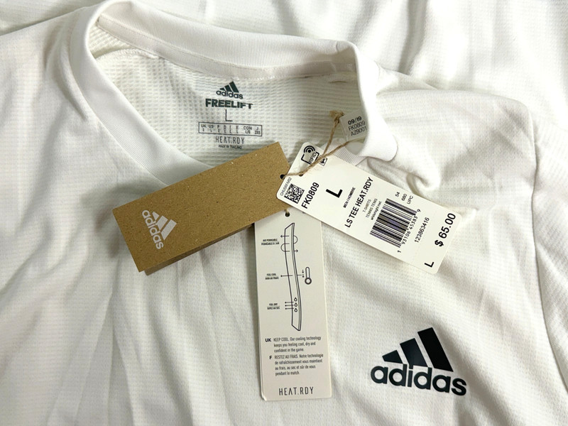 Adidas FreeLift Heat.RDY Tennis Long Sleeve T ShirtWhite Men’s Size L FK0809 gallery