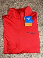 NEW Men’s Columbia PFG Deep Waves Red 1/4 Zip Pullover Size Large MSRP $45