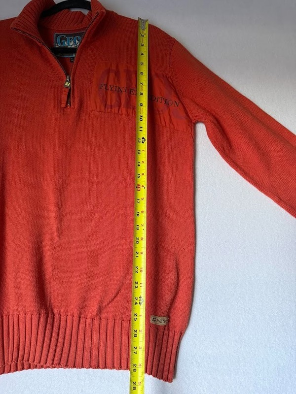 Killtec Geo Alaska Men Medium Orange Half Zip 100% Cotton Pullover Mock Neck gallery