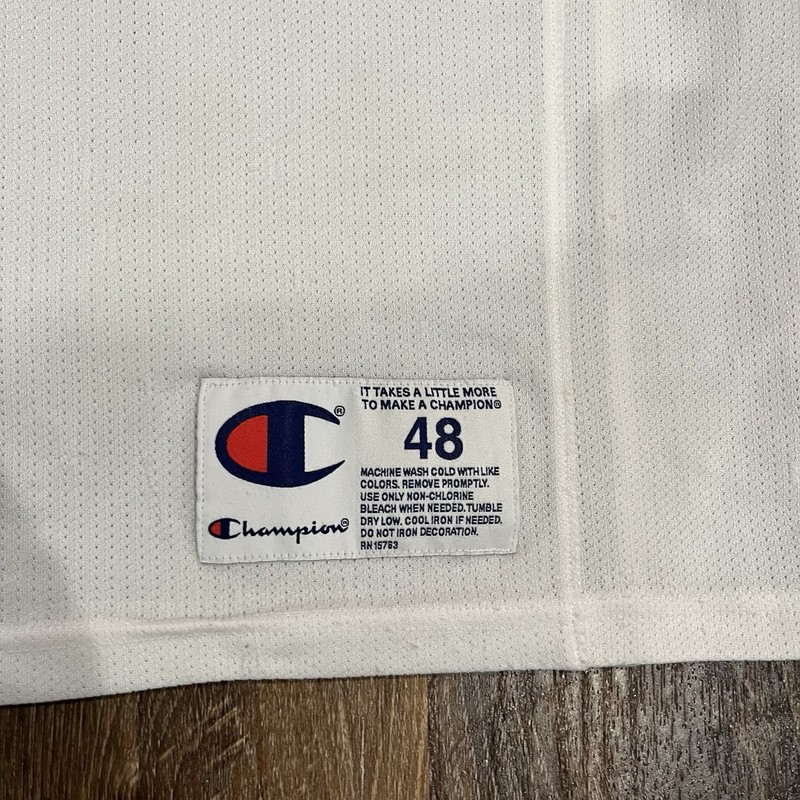Vintage Champion Blank White Jersey Tank Retro Adult Size 48 XL gallery