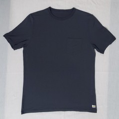 Vuori Mens Shirt Gray Linear Tech Performance Tee Pocket Stretch M