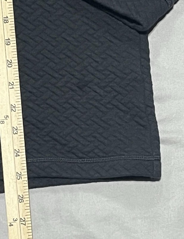 Rhone Pullover Mens Medium Black Textured Snap Mock Neck Long Sleeve Cotton gallery