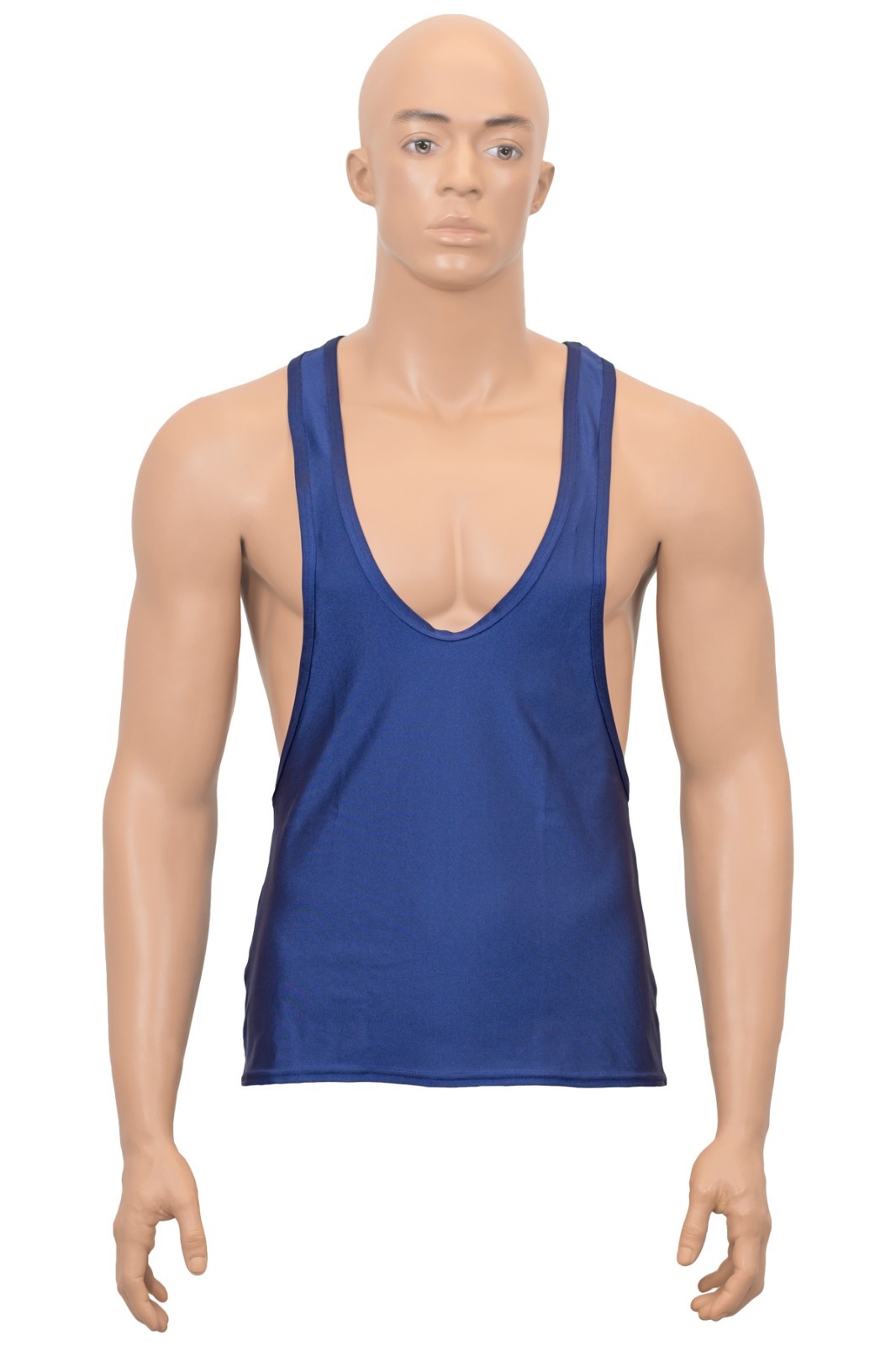 Mens Stringer Top Tank Top Skin Tight Elastic Stretch Shiny Sports Top Fitness gallery